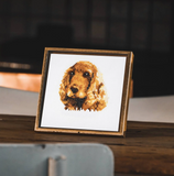 Framed Cocker Spaniel Cross Stitch Picture